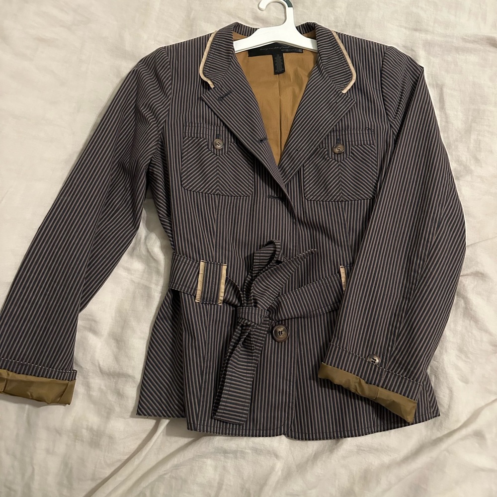 Striped Blazer with Bow